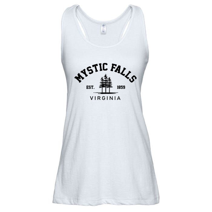 Mystic Falls Virginia Salvatore Stefan Damon Vampire Fan Gift Ladies Essential Flowy Tank