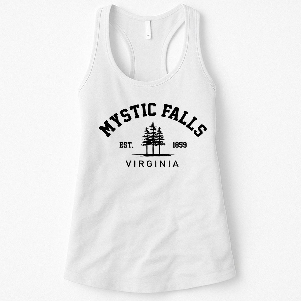 Mystic Falls Virginia Salvatore Stefan Damon Vampire Fan Gift Womens Tank Top