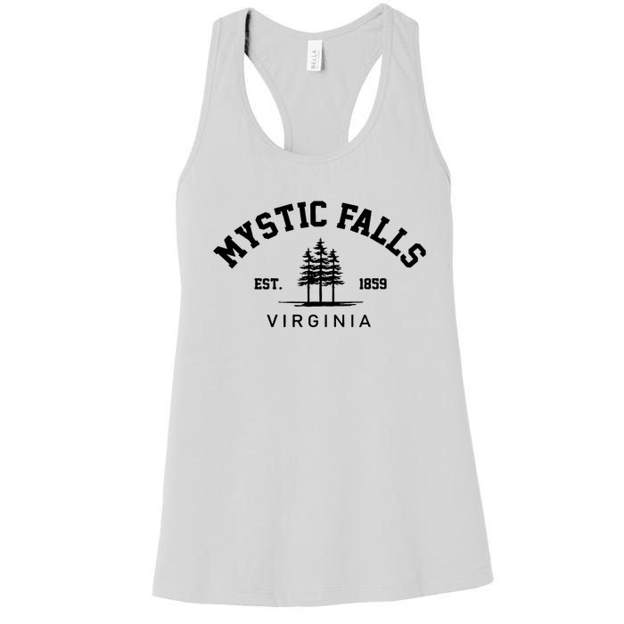 Mystic Falls Virginia Salvatore Stefan Damon Vampire Fan Gift Women's Racerback Tank