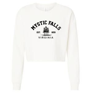 Mystic Falls Virginia Salvatore Stefan Damon Vampire Fan Gift Cropped Pullover Crew