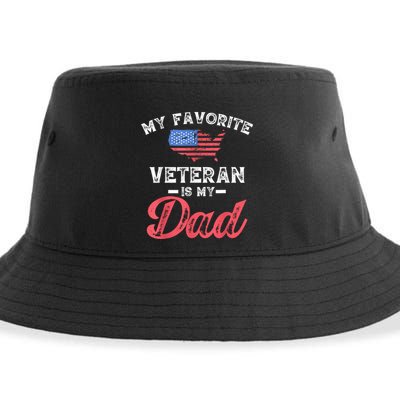 My Favorite Veteran Is My Dad Military Veterans Day Sustainable Bucket Hat