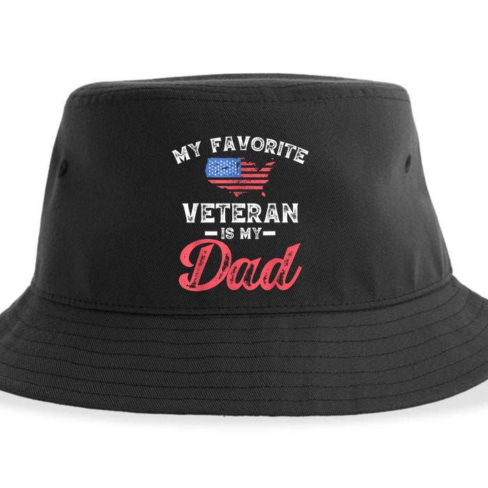 My Favorite Veteran Is My Dad Military Veterans Day Sustainable Bucket Hat