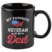 My Favorite Veteran Is My Dad Military Veterans Day 11oz C Handle Ceramic Mug