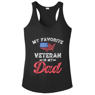 My Favorite Veteran Is My Dad Military Veterans Day Ladies PosiCharge Competitor Racerback Tank