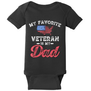 My Favorite Veteran Is My Dad Military Veterans Day Baby Bodysuit