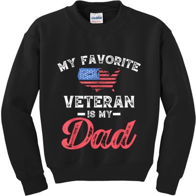 My Favorite Veteran Is My Dad Military Veterans Day Kids Sweatshirt