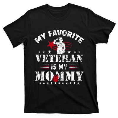 My Favorite Veteran Is My Mommy Usa Flag Vintage T-Shirt