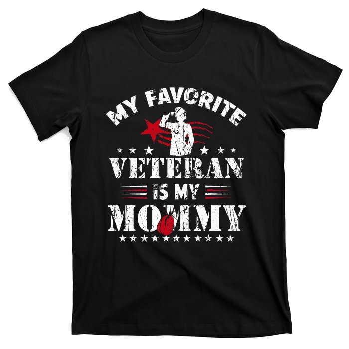 My Favorite Veteran Is My Mommy Usa Flag Vintage T-Shirt