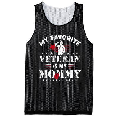 My Favorite Veteran Is My Mommy Usa Flag Vintage Mesh Reversible Basketball Jersey Tank