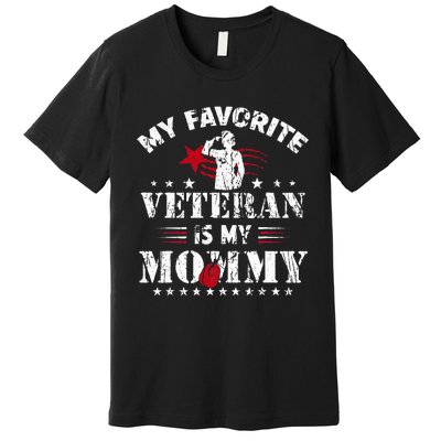 My Favorite Veteran Is My Mommy Usa Flag Vintage Premium T-Shirt