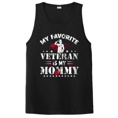 My Favorite Veteran Is My Mommy Usa Flag Vintage PosiCharge Competitor Tank