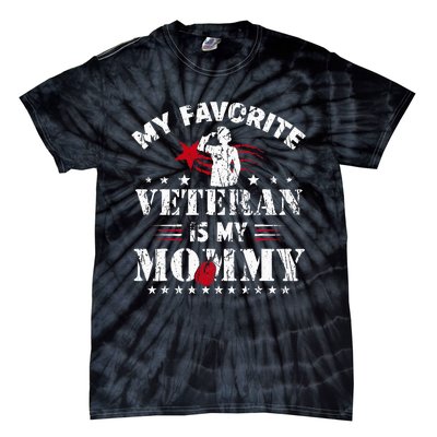 My Favorite Veteran Is My Mommy Usa Flag Vintage Tie-Dye T-Shirt