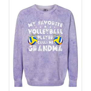 My Favorite Volleyball Player Calls Me Grandma Mother's Day Colorblast Crewneck Sweatshirt