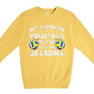 My Favorite Volleyball Player Calls Me Grandma Mother's Day Premium Crewneck Sweatshirt