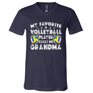 My Favorite Volleyball Player Calls Me Grandma Mother's Day V-Neck T-Shirt