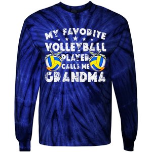 My Favorite Volleyball Player Calls Me Grandma Mother's Day Tie-Dye Long Sleeve Shirt