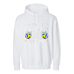 My Favorite Volleyball Player Calls Me Grandma Mother's Day Garment-Dyed Fleece Hoodie