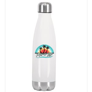 Matching Family Vacation Retro Sunset Maralago Florida Stainless Steel Insulated Water Bottle