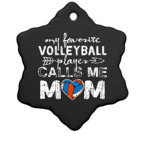 My Favorite Volleyball Player Calls Me Mom Funny Mom Fan Ceramic Star Ornament