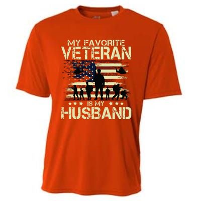 My Favorite Veteran Is My Husband Patriots Military Cooling Performance Crew T-Shirt