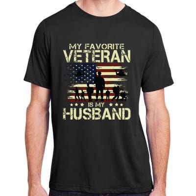 My Favorite Veteran Is My Husband Patriots Military Adult ChromaSoft Performance T-Shirt