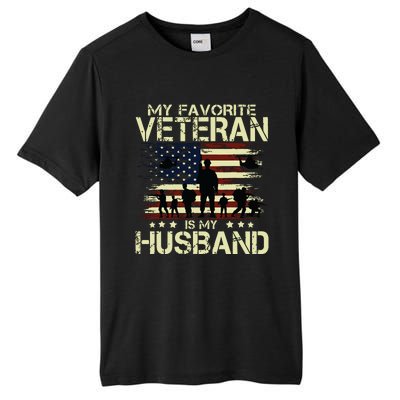 My Favorite Veteran Is My Husband Patriots Military Tall Fusion ChromaSoft Performance T-Shirt