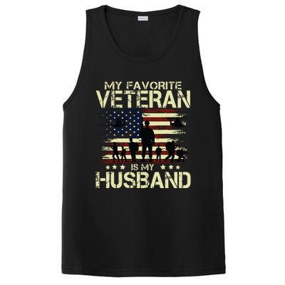 My Favorite Veteran Is My Husband Patriots Military PosiCharge Competitor Tank