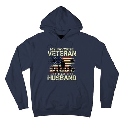 My Favorite Veteran Is My Husband Patriots Military Hoodie