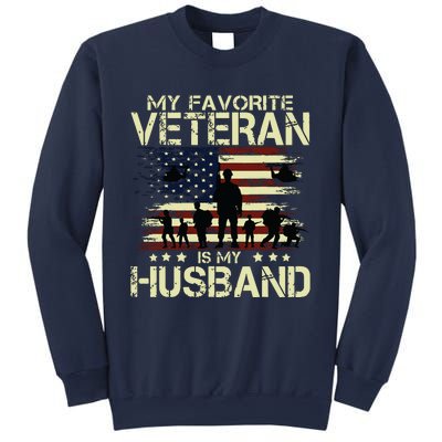 My Favorite Veteran Is My Husband Patriots Military Sweatshirt