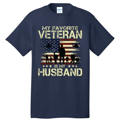 My Favorite Veteran Is My Husband Patriots Military Tall T-Shirt