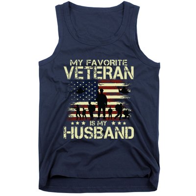 My Favorite Veteran Is My Husband Patriots Military Tank Top