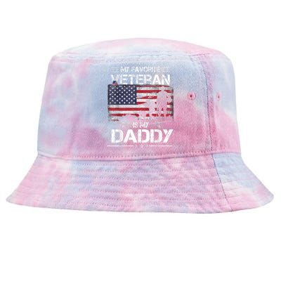 My Favorite Veteran Is My Daddy Flag Father Veterans Day Tie-Dyed Bucket Hat