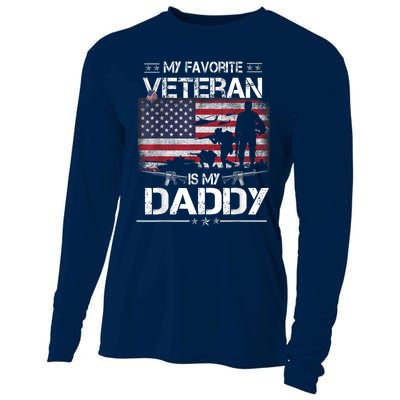 My Favorite Veteran Is My Daddy Flag Father Veterans Day Cooling Performance Long Sleeve Crew