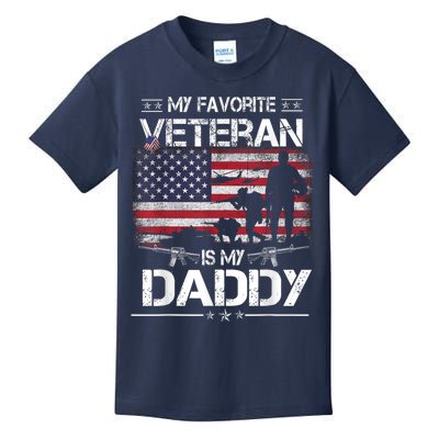 My Favorite Veteran Is My Daddy Flag Father Veterans Day Kids T-Shirt