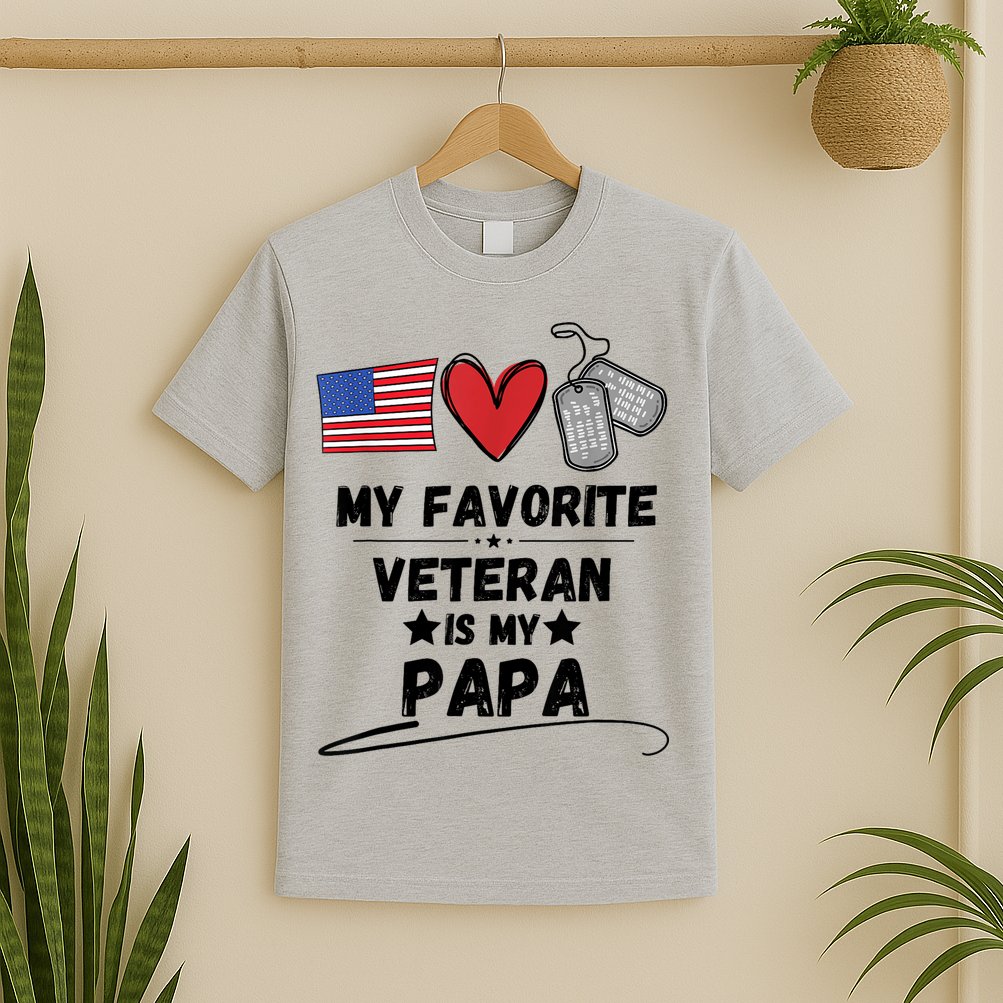 My Favorite Veteran Is My Papa Father Veterans Day T-Shirt