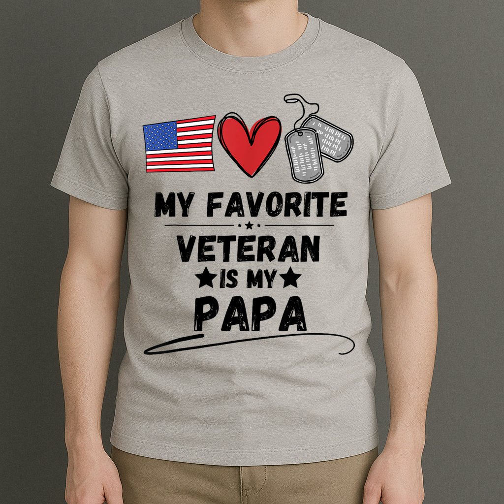My Favorite Veteran Is My Papa Father Veterans Day T-Shirt