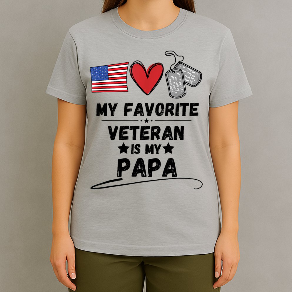 My Favorite Veteran Is My Papa Father Veterans Day T-Shirt