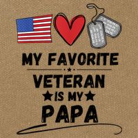 My Favorite Veteran Is My Papa Father Veterans Day Cotton Canvas Backpack