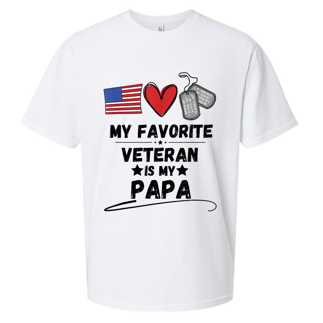 My Favorite Veteran Is My Papa Father Veterans Day Sueded Cloud Jersey T-Shirt