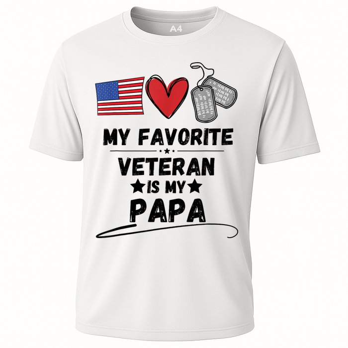 My Favorite Veteran Is My Papa Father Veterans Day Cooling Performance Crew T-Shirt