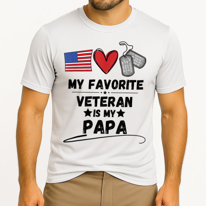 My Favorite Veteran Is My Papa Father Veterans Day Cooling Performance Crew T-Shirt