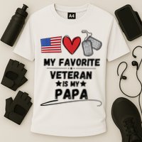 My Favorite Veteran Is My Papa Father Veterans Day Cooling Performance Crew T-Shirt
