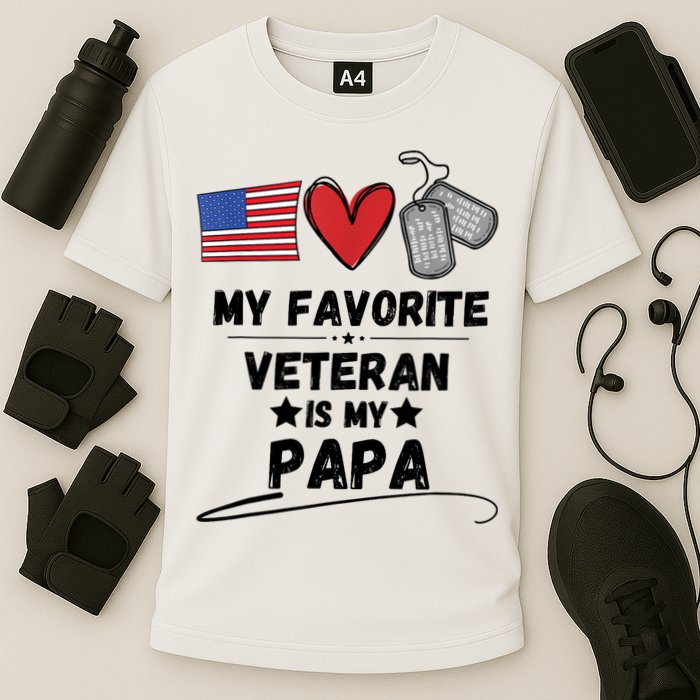 My Favorite Veteran Is My Papa Father Veterans Day Cooling Performance Crew T-Shirt