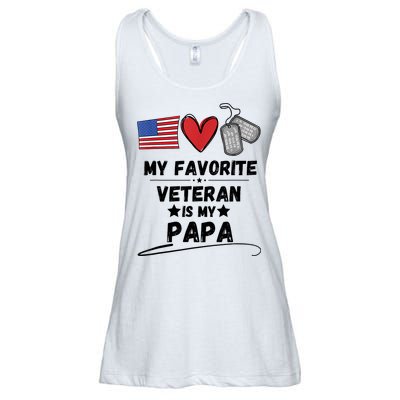 My Favorite Veteran Is My Papa Father Veterans Day Ladies Essential Flowy Tank