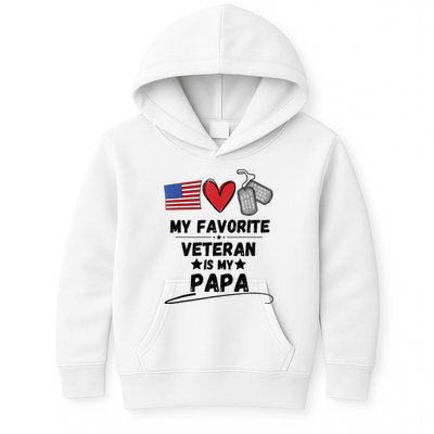 My Favorite Veteran Is My Papa Father Veterans Day Kids Hoodie
