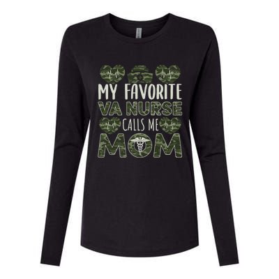 My Favorite Va Nurse Calls Me Mom Va Nurse Mom Gift Womens Cotton Relaxed Long Sleeve T-Shirt