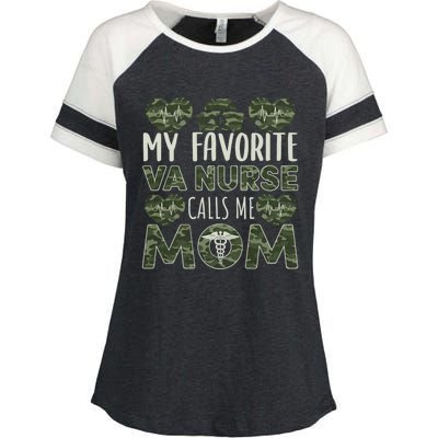 My Favorite Va Nurse Calls Me Mom Va Nurse Mom Gift Enza Ladies Jersey Colorblock Tee