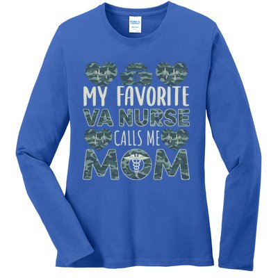 My Favorite Va Nurse Calls Me Mom Va Nurse Mom Gift Ladies Long Sleeve Shirt