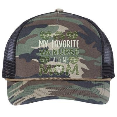 My Favorite Va Nurse Calls Me Mom Va Nurse Mom Gift Retro Rope Trucker Hat Cap