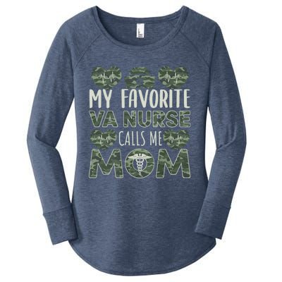 My Favorite Va Nurse Calls Me Mom Va Nurse Mom Gift Women's Perfect Tri Tunic Long Sleeve Shirt